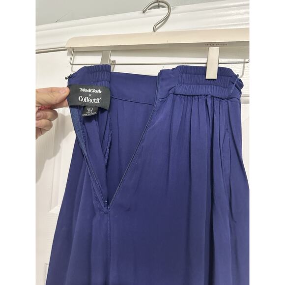 ModCloth X Collectif Akiko Wonder Embroidered Cactus Wide Trousers Pants 0 XS - Picture 8 of 11